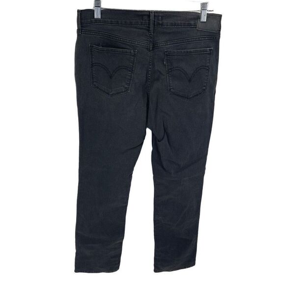 Levi's Women's 505 Straight Jeans Denim Mid Rise Classic 5 Pocket Black Size 30 - Picture 5 of 9